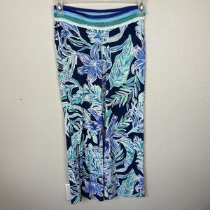 Lilly Pulitzer Ready Set Gecko Georgia May Palazzo Wide Leg Pants Size S Navy